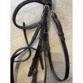 Bridon en cuir brun taille cheval