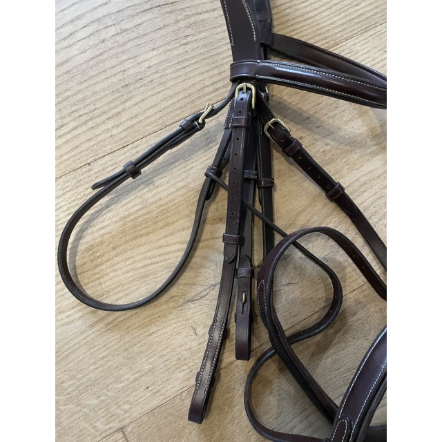 Bridon en cuir brun taille cheval