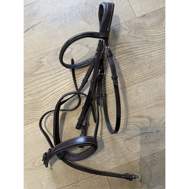 Bridon en cuir brun taille cheval