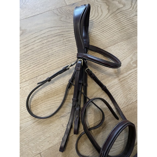 Bridon en cuir brun taille cheval