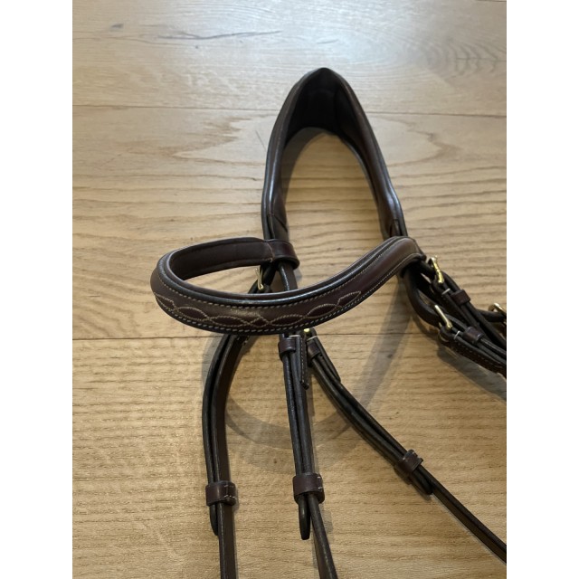 Bridon cuir brun taille cheval