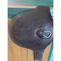 BAVETTE EN CUIR MARRON CHOCOLAT 130 CM GBS