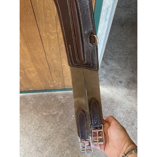 BAVETTE EN CUIR MARRON CHOCOLAT 130 CM GBS
