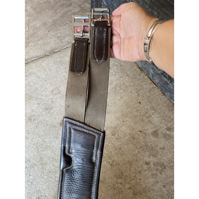 BAVETTE EN CUIR MARRON CHOCOLAT 130 CM GBS