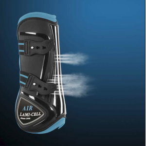 Guêtres bleu/noir lami-cell neuves