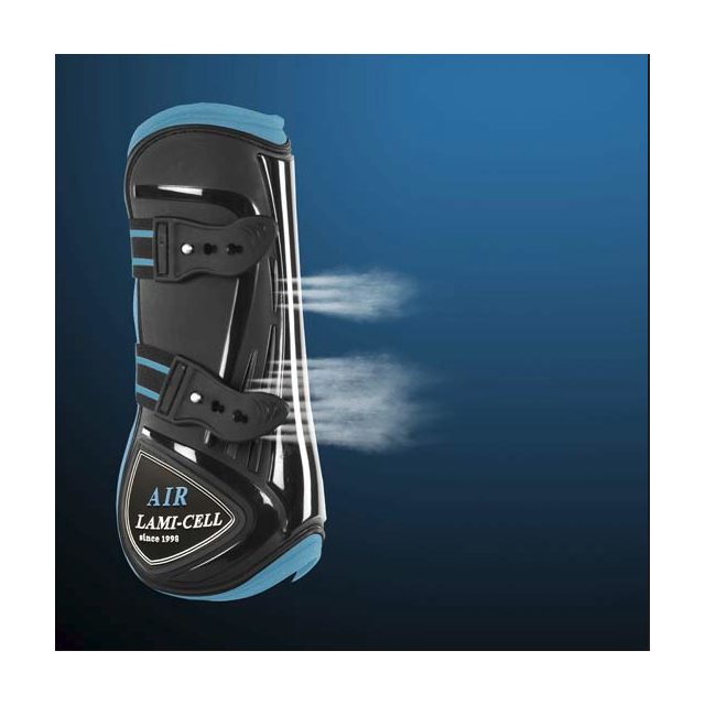 Guêtres bleu/noir lami-cell neuves