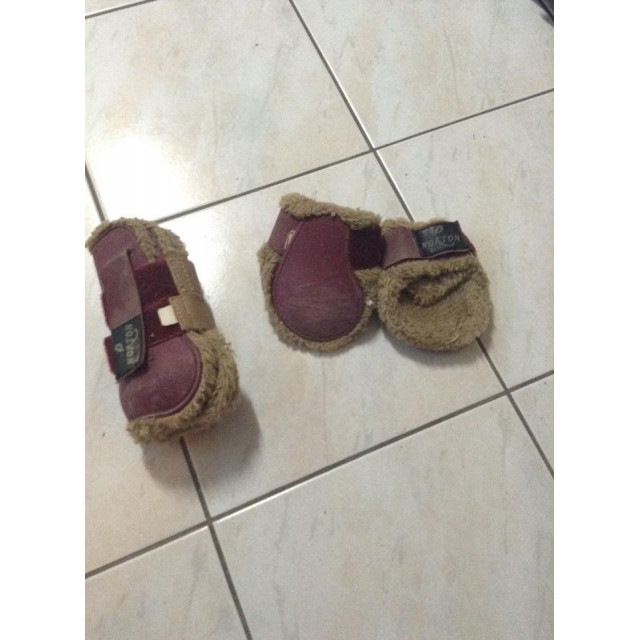 Lot de guêtres + protèges-boulets bordeaux/beige Norton