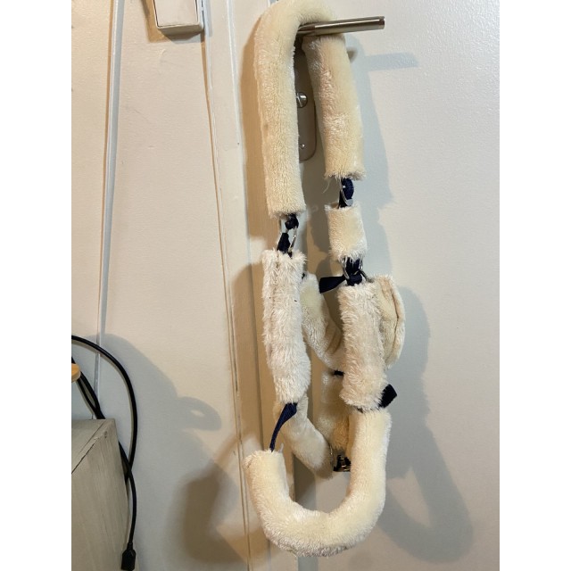 Licol synthétique bleu marine avec set en faux mouton