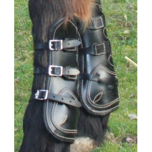 Guetres NORTON cuir noir boucles CHEVAL