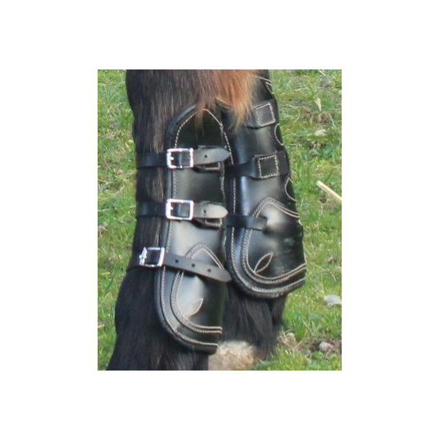 Guetres NORTON cuir noir boucles CHEVAL