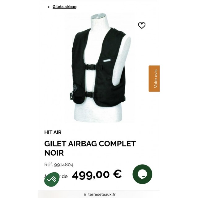 Gilet airbag hit air + cartouche