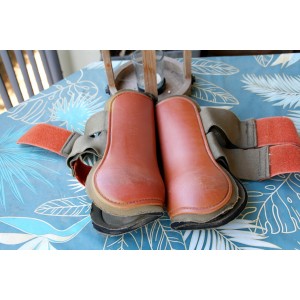 Paires de protections Norton cheval orange / kaki