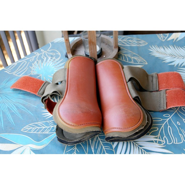 Paires de protections Norton cheval orange / kaki