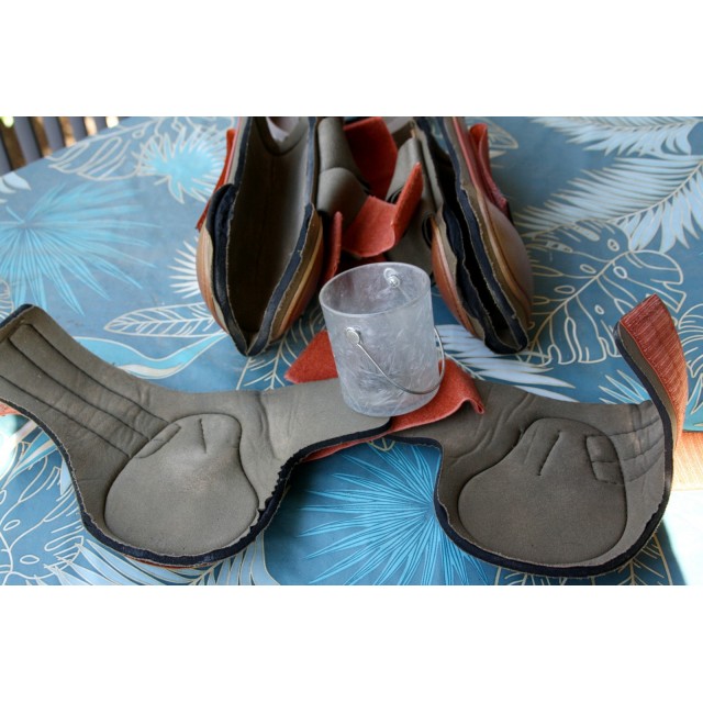 Paires de protections Norton cheval orange / kaki