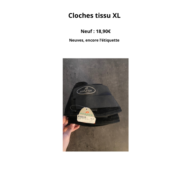 Cloches noires en tissu taille XL