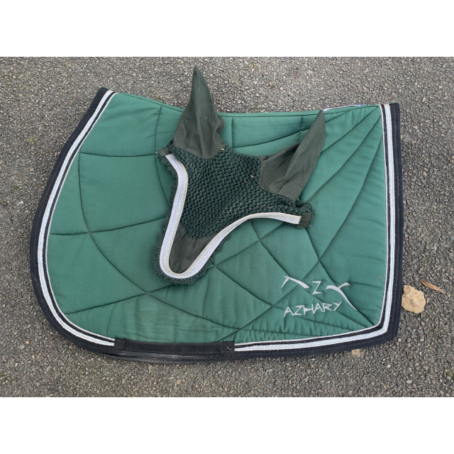 Ensemble tapis bonnet vert sapin