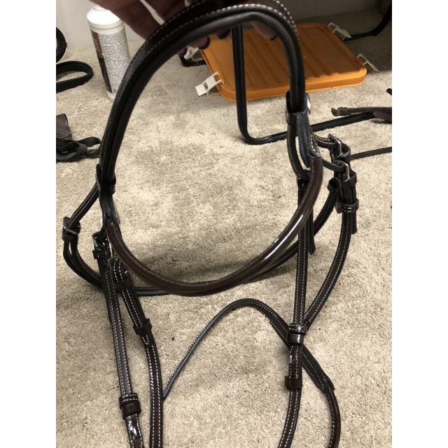 Filet cuir rond verni