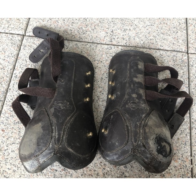 Guêtres + Protèges boulets imitation cuir - Marron