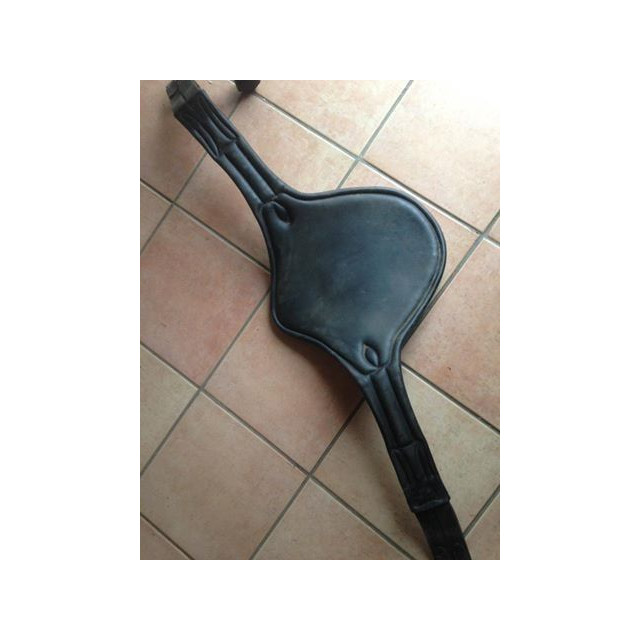Sangle bavette en cuir noire