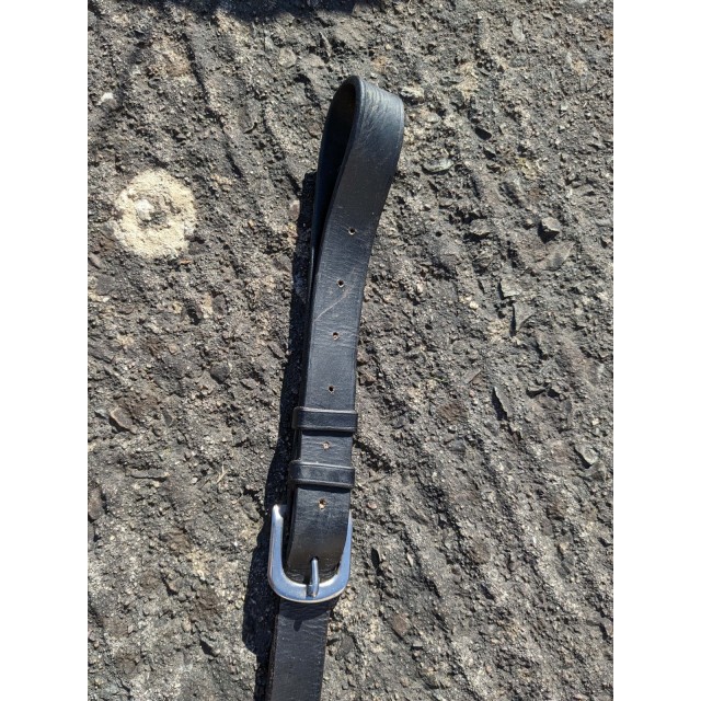 Collier de chasse T cob cuir noir gros élastiques larges bleu