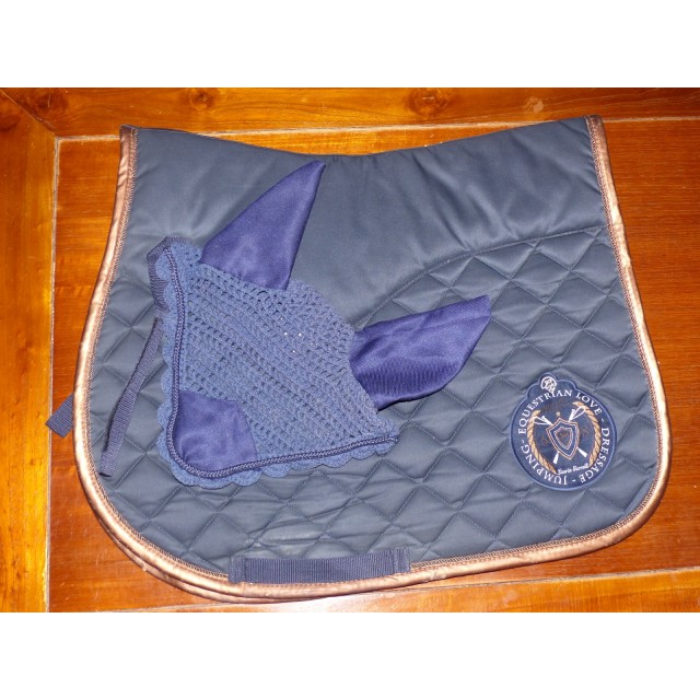 Tapis de selle Lauria Garrelli marine et bronze