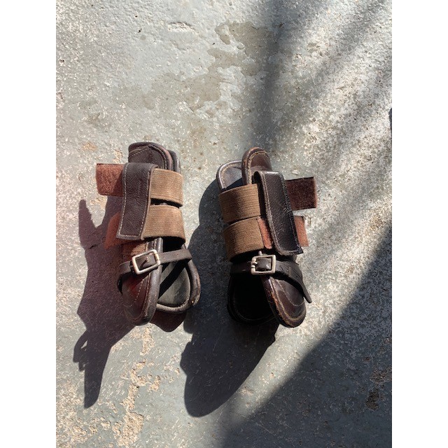 Guêtres cuir marrons taille poney/cob