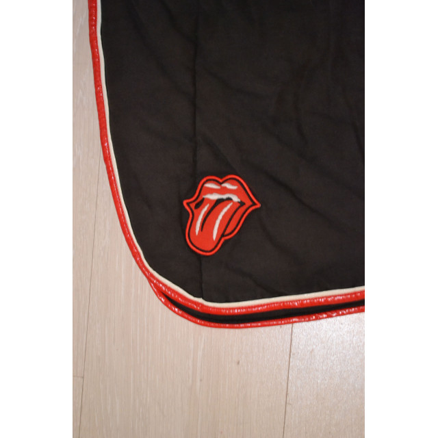 Tapis de selle Rolling Stones fait main noir