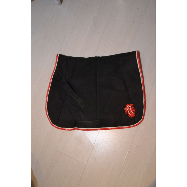 Tapis de selle Rolling Stones fait main noir
