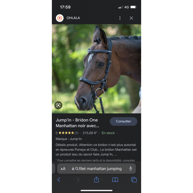 Bridon / filet jumpin neuf