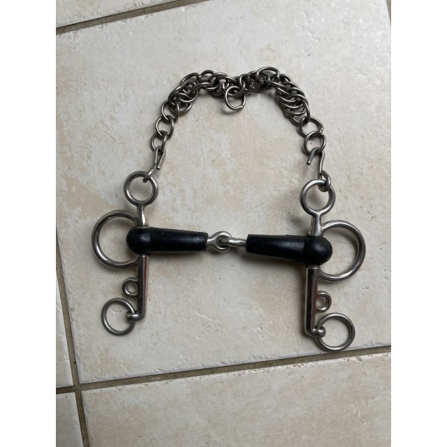 Mors pelham caoutchouc