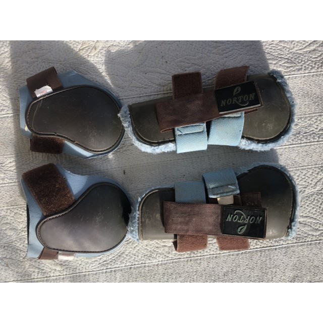 Guêtres et protèges boulets Norton bleu et marron