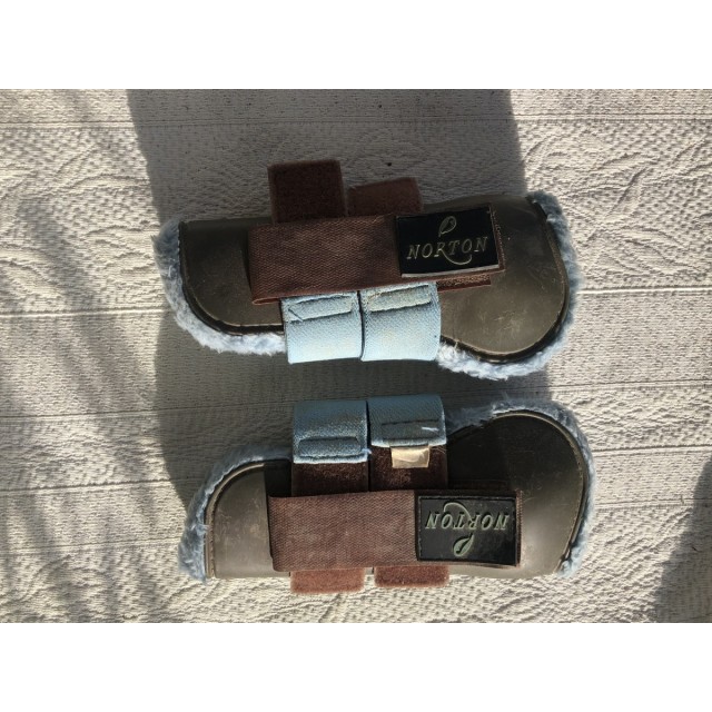 Guêtres et protèges boulets Norton bleu et marron