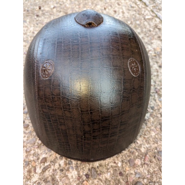 Casque d'équitation en cuir marron taille 55