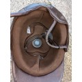 Casque d'équitation en cuir marron taille 55