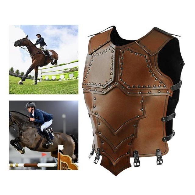Adult Equestrian Horse Riding Vest Protective Eventing Shock Absorption Gear Brown