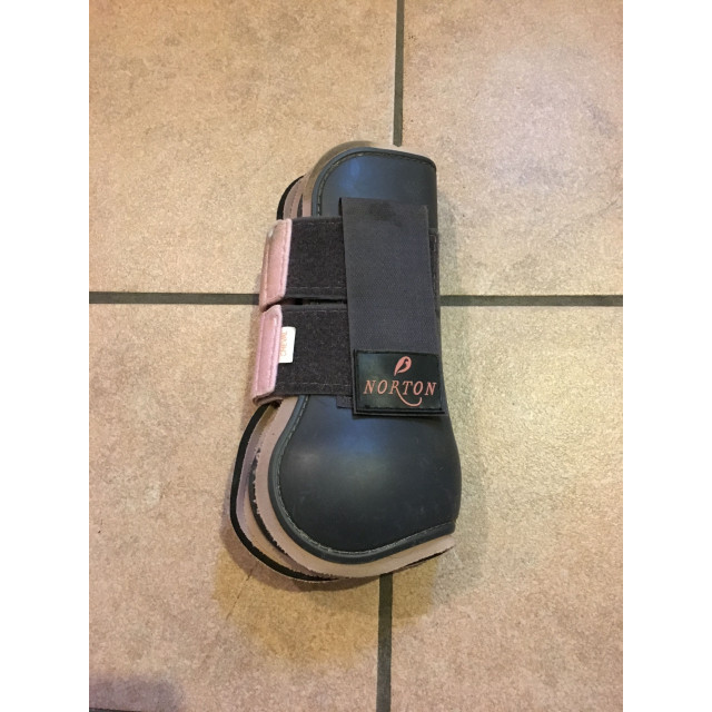 Ensemble guêtres+protège-boulets rose et gris Norton