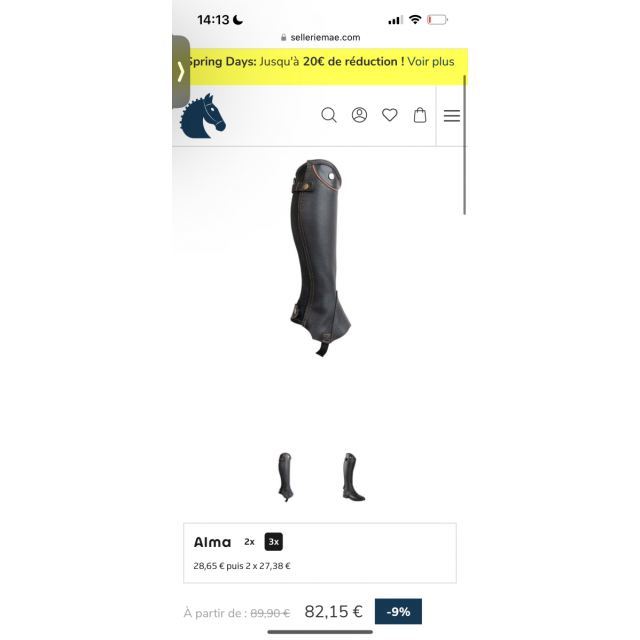 Chaps en cuir de vache haute qualité