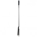 Whip with Double Slapper, Leather Equestrian Jump Bat, Black,Purple
