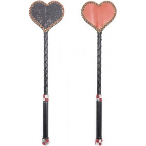 with Double Slapper, Leather Equestrian Jump Bat, Black,Purple