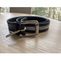 CEINTURE CUIR NOIR STRASS