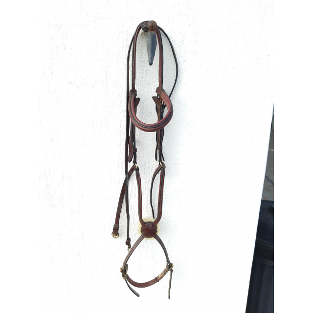 Bridon EQUIPE  muserolle croisée marron taille cheval