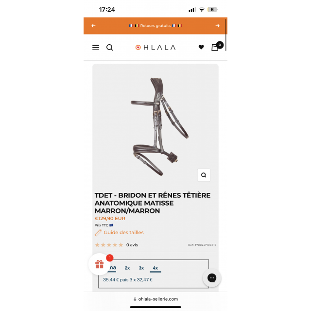 Bridon anatomique TdeT noir Pur sang