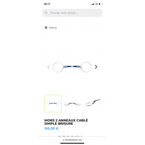 Mors 2 anneaux câblés simple brisure