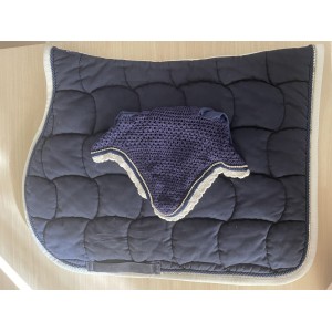 Tapis et Bonnet Anna Scarpati bleu et strass