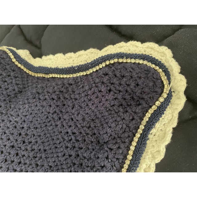 Tapis et Bonnet Anna Scarpati bleu et strass