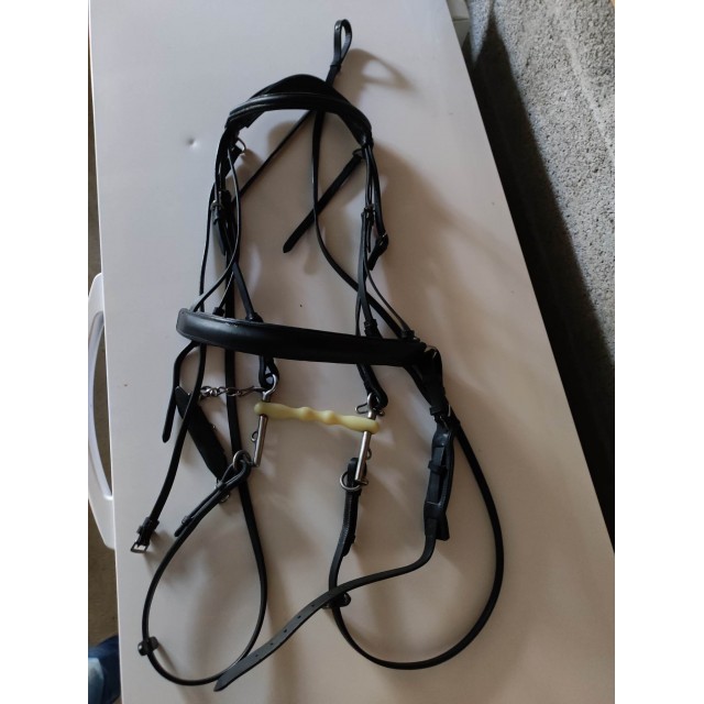 Bride cuir noir taille cheval