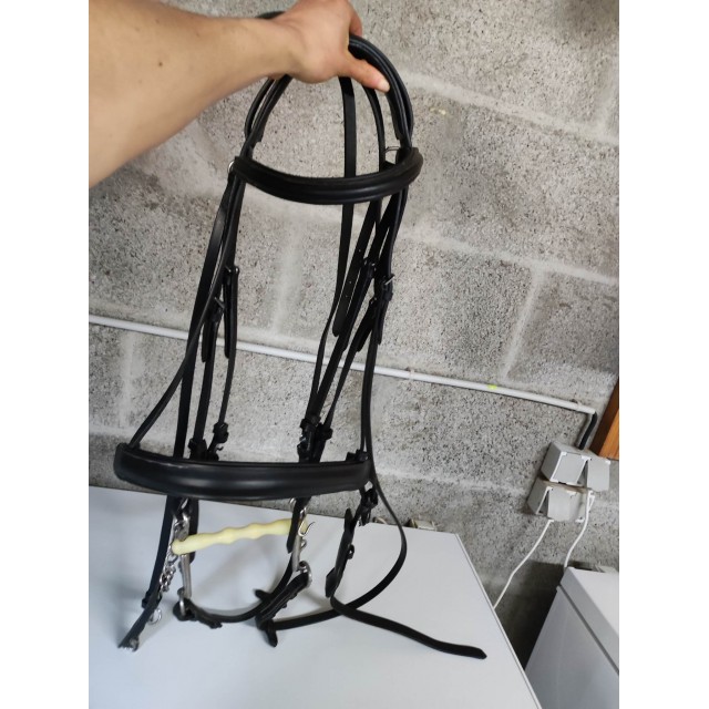 Bride cuir noir taille cheval