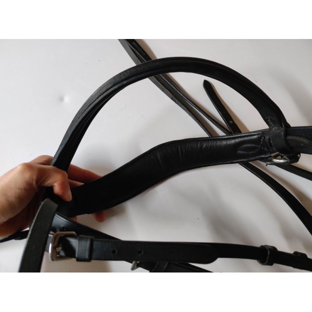 Bride cuir noir taille cheval
