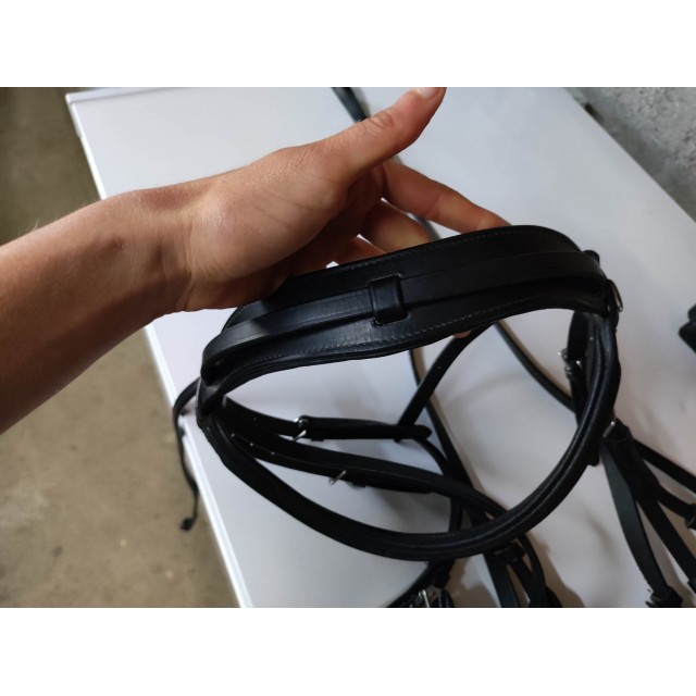 Bride cuir noir taille cheval
