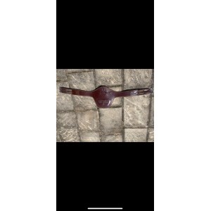 Sangle Bavette en cuir marron 135cm